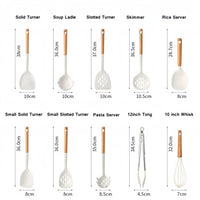 Silicone Wood Handle Non-Stick Spatulas Set