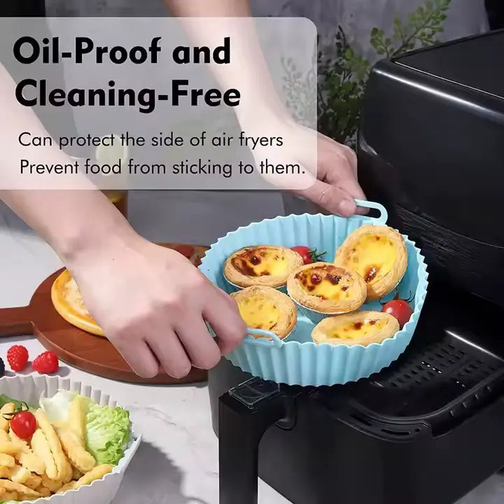 8-Inch Reusable Silicone Air Fryer Basket