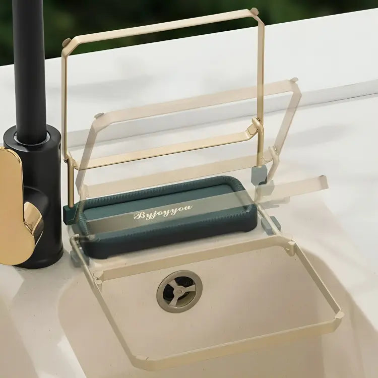 Foldable Metal Sink Strainer Rack with Disposable Mesh Bags