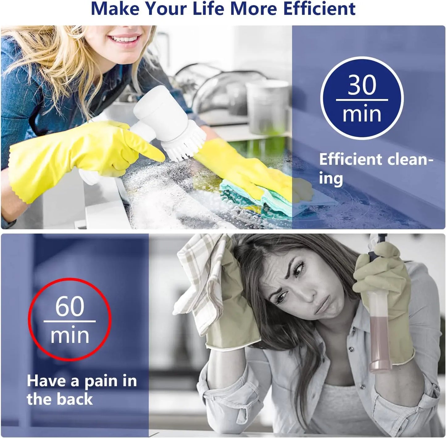 5-in-1 Electric Cleaning Brush- in use