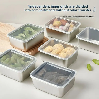 3-Pieces Premium Stainless Steel Fresh-Keeping Box Set
