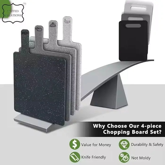 4-Pieces Double Sided Kitchen Cutting Board Set