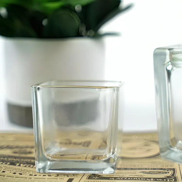 Small Glass Pearled Candle Holders