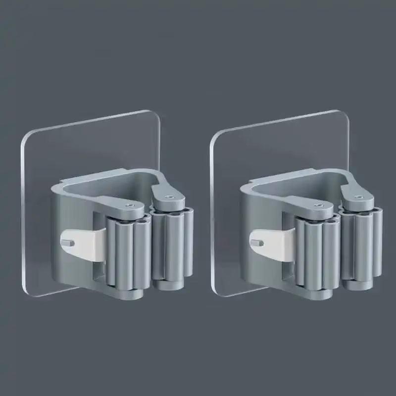 Adhesive Wall-Mounted Broom Organizer