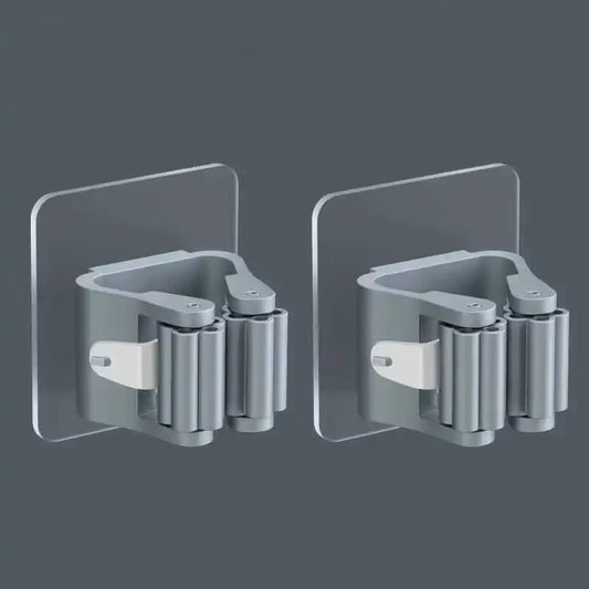 Adhesive Wall-Mounted Broom Organizer