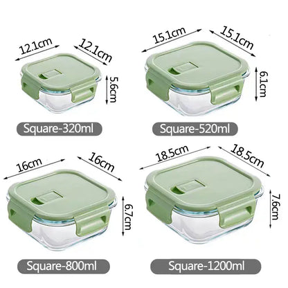Phoenix 3 Pcs glass containers - 120ml, 530ml and 800ml sizes with stackable design