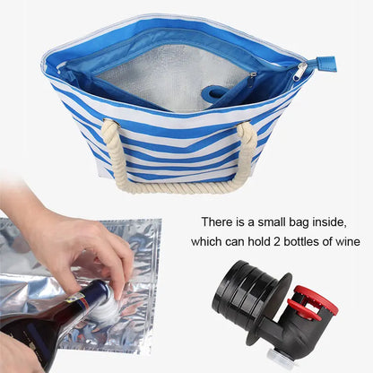 Tote Bag with Hidden Spout & Drink Compartment