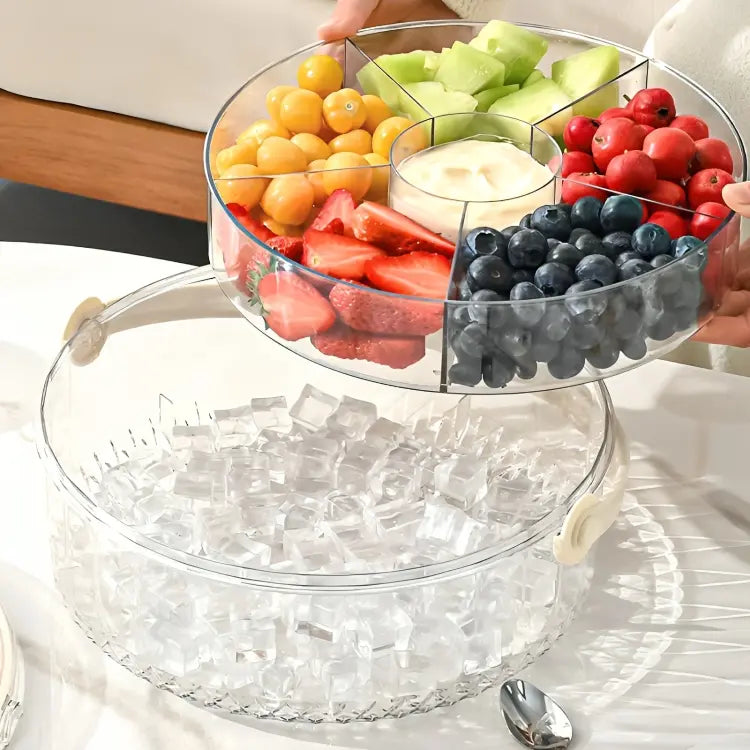 Food Serving Box With Ice Compartment