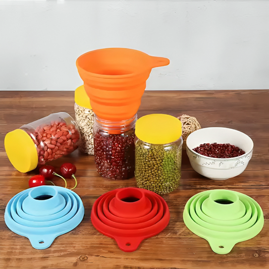 6-Piece BPA-Free Collapsible Silicone Funnel Set