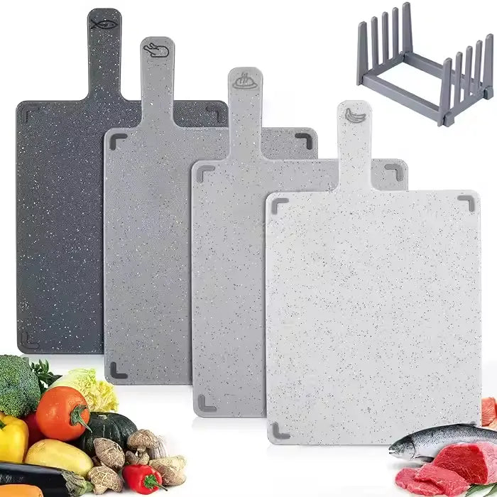 4-Pieces Double Sided Kitchen Cutting Board Set