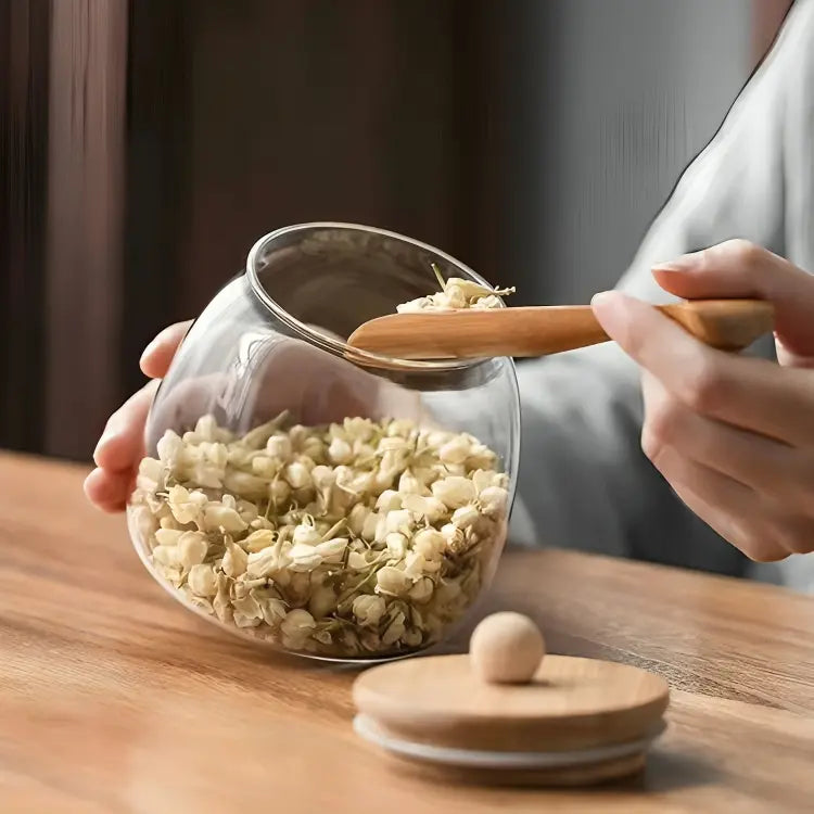 Airtight Glass Jars with Bamboo Lids