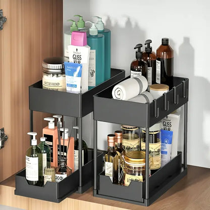 Double Layer Pull-Out Organizer Rack