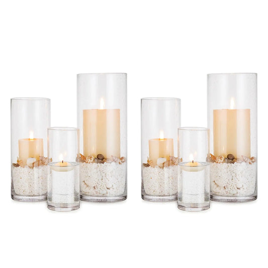 Glass Pearled Candle Holders