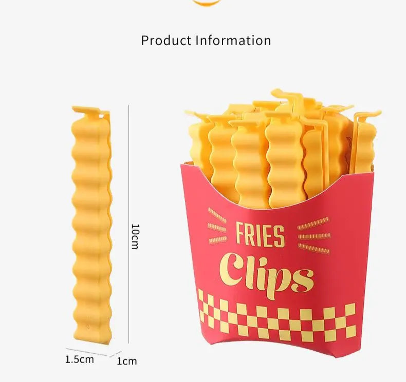 French Fry-Shaped Food Bag Clips